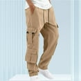 thumbnail image 2 of Men'S Trousers Pants Outdoor Jogger Corduroy Multiple Pockets Comfortable Utility Mens Jeans Regular Fit,Khaki,2XL, 2 of 6