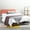 Sunset Coral, variant on Mellow KERT Metal and Wood Platform Bed frame with Upholstered Headboard, King, Sunset