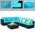 thumbnail image 6 of Patiojoy 7-Piece Patio PE Rattan Sectional Sofa Furniture Set Wicker Sofa Conversation Set Turquoise, 6 of 8