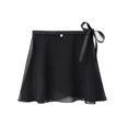 thumbnail image 2 of Stelle Women's Ballet Wrap Skirts Sheer Chiffon Dance Over Scarf for Leotards,Tie up Dance Skirt,Black, 2 of 5