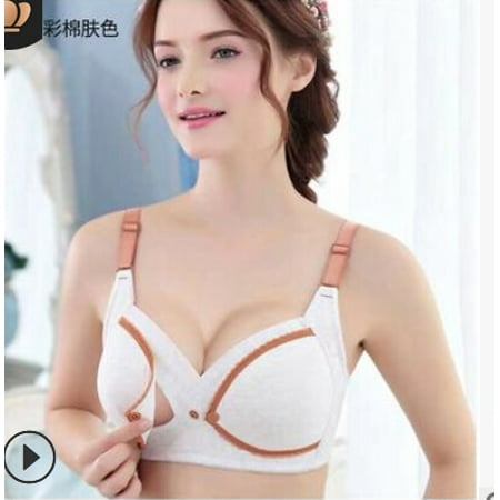 

Puloru New Women Soft Cotton Pregnant Maternity Nursing Bra Fitness Underwear Breastfeeding Feeding Bra