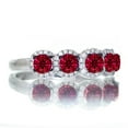 thumbnail image 2 of 1.5 Carat round cut Classic five stone Ruby and white diamond Wedding band on 10k White Gold, 2 of 2
