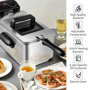 Costway Electric Deep Fryer 3.2 QT/12-Cup Stainless Steel 1700W with Frying Basket Silver