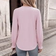 thumbnail image 6 of CHGBMOK Long Sleeve Shirts for Women Casual Lace V Neck Dressy Tops Fall Trendy Blouses Hollow Floral T Shirts, 6 of 6