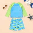 thumbnail image 4 of Younger Tree Toddler Baby Boys Swimsuits Trunk Rashguard Long Sleeve Top & Shorts Set, 9-12 Months, 4 of 7