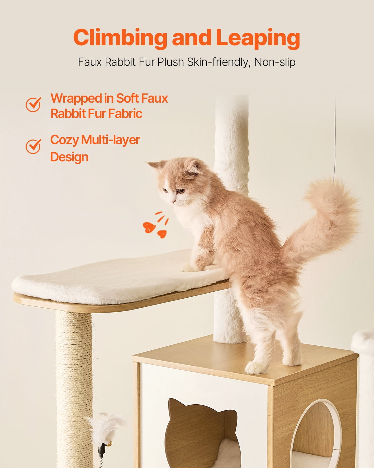 VEVOR Large Cat Tree, 68.9 inches Tall, Cat Tower, Multi-level Cat Condo Furniture Activity Center with Cozy Perches, Sisal Scratching Posts, Hammock, Big Kittens House for Indoor Cats Play & Rest