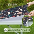 thumbnail image 6 of Pioneer Flower Floral Print Pattern Square Fitted Tablecloth with Elastic Edge,Square Table Cover,Washable Elastic Table Cover for Home Kitchen Party Decor 36"x36", 6 of 6