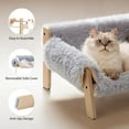 thumbnail image 5 of Cat Couch Bed, Pet Sofa for Indoor Cats Wooden Indoor Elevated Cat Beds with Removable Mattress Cover Suitable for Kitty, Puppy or Small Animal (Grey, Medium), 5 of 14