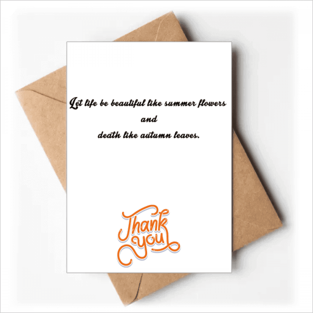 Poetry Quote Life Like Summer Flower Thank You Cards Envelopes Blank