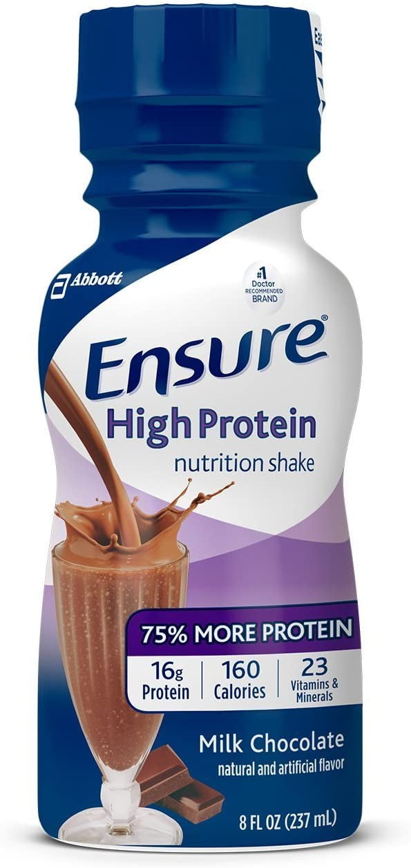 Ensure High Protein Nutritional Shake Ready To Drink Meal Replacement Shakes Low Fat Milk Chocolate 8 Oz 24 Count Pack Of 2 Walmart Com