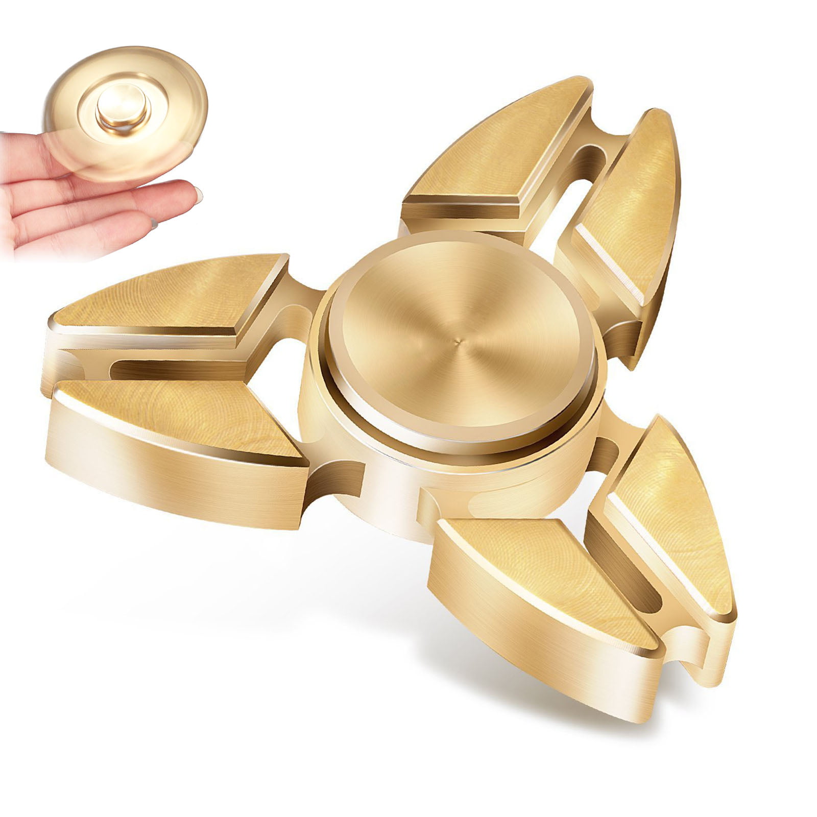 Tri Hand Spinner Triangle Torqbar Brass Finger Toy EDC Focus ADHD Autism 