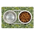 thumbnail image 1 of Leaves Pet Mat for Food and Water, Continuous Nature Exotic Forest Monstera Leaf Silhouettes Illustration, Non-Slip Rubber Mat for Dogs and Cats, 18" X 12", by Ambesonne, 1 of 2