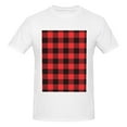 thumbnail image 4 of Bingfone Buffalo Plaid Red Black Men'S Loose Fit Short-Sleeve Pocket T-Shirt, 4 of 7