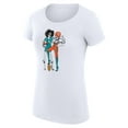thumbnail image 2 of Women's G-III 4Her by Carl Banks White Miami Dolphins Football Girls Graphic Fitted T-Shirt, 2 of 3