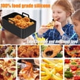 thumbnail image 4 of 2 Pcs Casserole en Silicone pour Friteuse à Air Chaud avec Poignée, Doublure Réutilisable en Silicone pour Friteuse à Air, Panier Rectangulaire Résistant à la Chaleur pour Friteuse à Air et 4 Tapis en Silicone, 4 of 9