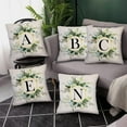 thumbnail image 3 of Monogram Letter E Throw Pillow Covers Floral 18x18 Inch, Greenery Spring Pillows Decorative Throw Pillows Pillowcase Summer Farmhouse Decor for Couch Sofa, Family Last Name Initial Pillow Case, 3 of 6