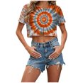 thumbnail image 3 of Women's T Shirt Short Sleeves Cool Street Comfy Casual Vacation Clothes, 3 of 9