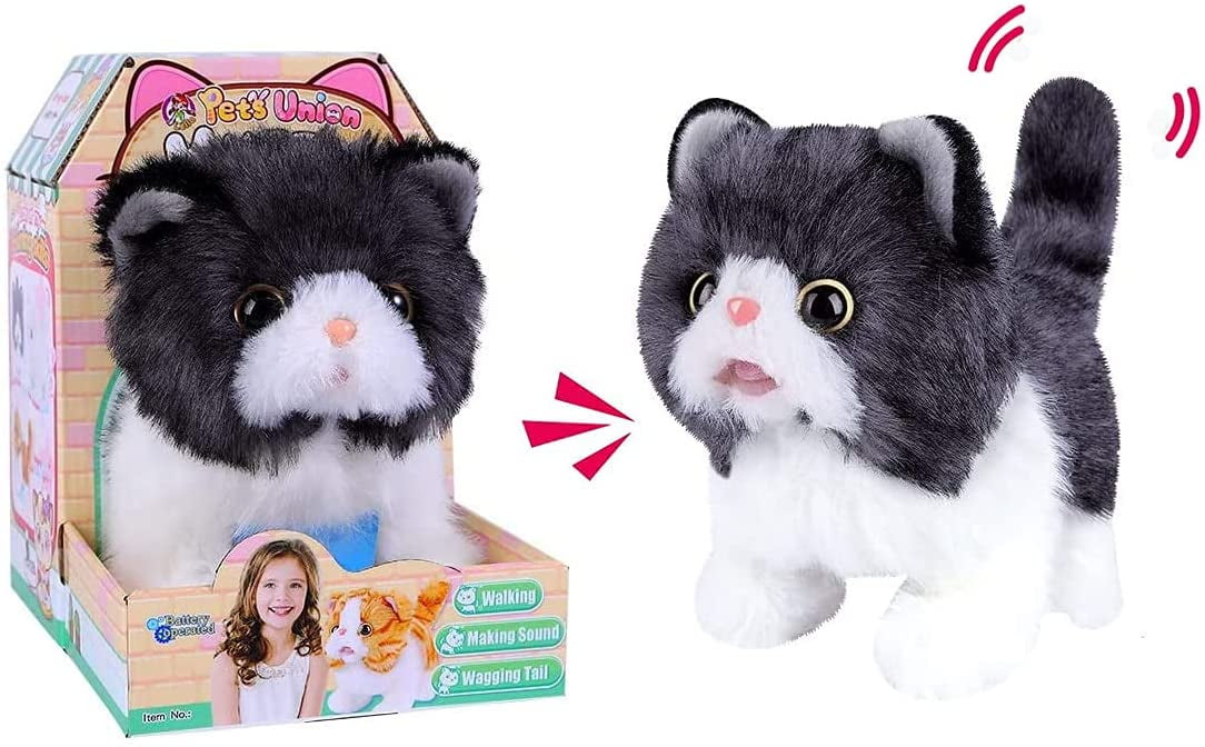 Battery Operated Walking Meowing Kitten Cat Pet Toy Moves Head & Tail 28774 