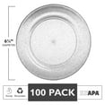 thumbnail image 2 of Ilyapa 100 Pack 6 Inch Disposable Dessert Plates, Plastic Clear Party Sets for 100 Guests, Clear Appetizer and Cake plates 6", Party & Dinner Accessories, Silver Glitter, 2 of 7
