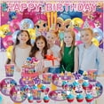 thumbnail image 2 of Shimmer and Shine Birthday Party Decor Set - 5x2.3ft Backdrop Banner, Paper Plates, Cake Toppers & Fan Decorations, 2 of 6