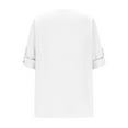 thumbnail image 6 of Tejiojio Womens Plus Size Chiffon Shirt 3/4 Rolled Sleeve Casual Tunic Tops Zipped V Neck Blouses Shirts for Women Fall/Winter Basic Clothes, 6 of 9