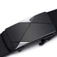 thumbnail image 4 of Leather Belts for Men Automatic Buckle Leather Geometric Spliced Metal Buckle Matte Strap Business Daily Versatile Waist Accessory Silver 110cm, 4 of 6