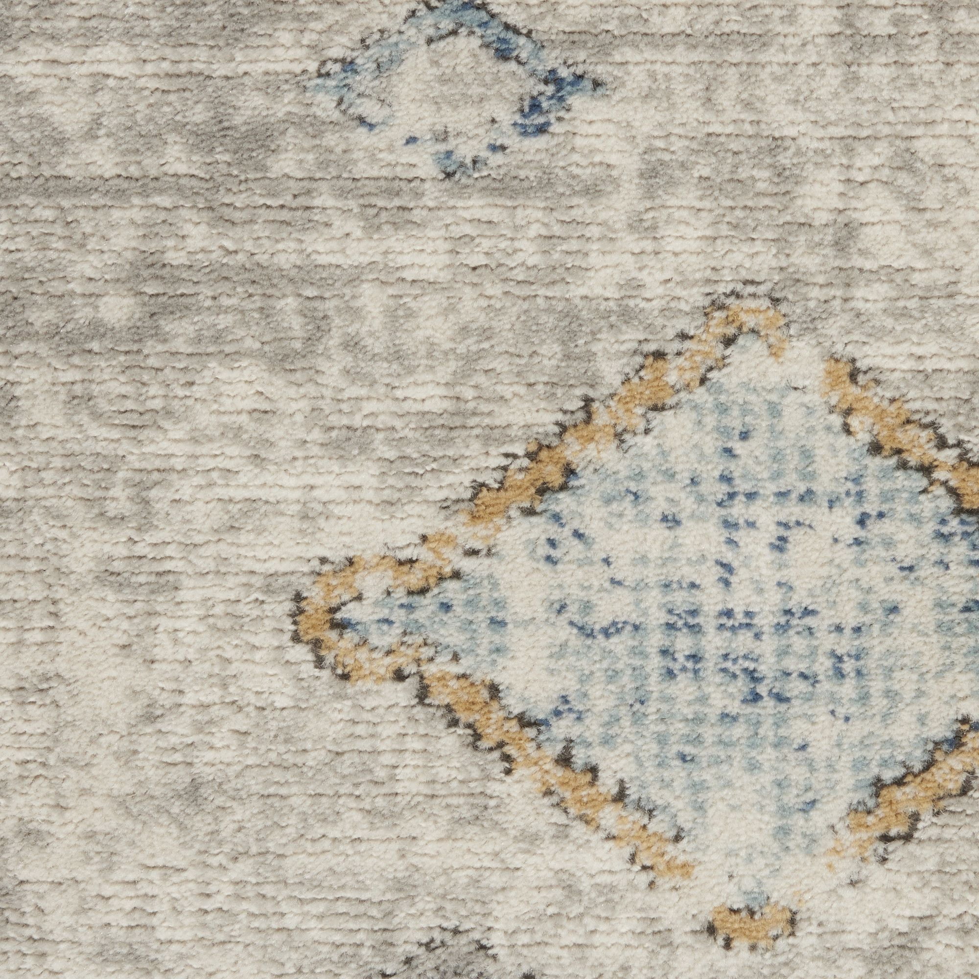 Nourison Concerto Contemporary Geometric Indoor Area Rug Ivory/Grey/Blue 6'7" x 9'6"