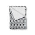 thumbnail image 2 of Grey and White Soft Flannel Fleece Blanket, Boho Style Greyscale Flower Motifs with Eastern Art Inspiration, Cozy Plush for Indoor and Outdoor Use, 50" x 70", Charcoal Grey and White, by Ambesonne, 2 of 5