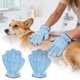 thumbnail image 1 of Guantes de felpa coral para el aseo de mascotas, 1 par, secado rápido, muñequera elástica, para el baño, el cepillado y el masaje de perros y gatos, uso doméstico, 1 of 8