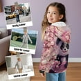 thumbnail image 5 of Uorisanigo Kids Zip-Up Hooded Sweatshirt Hoodie Fall Fashion Long Sleeve Full-Zip Cherry Blossom Panda Sweatshirt with Pockets Spring Fall Winter Trendy Clothes, 5 of 7