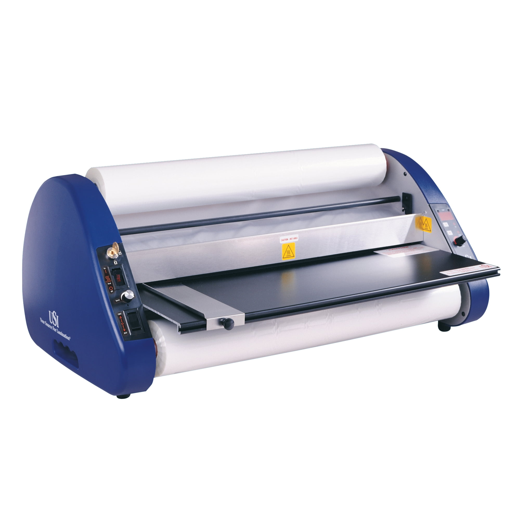 USI Thermal (Hot) Roll Laminator, ARL 2700, Laminates Films up to 27 Inches Wide and 5 Mil Thick, 1 Inch Core; UL Listed, INDUSTRY BEST 2-YEAR WARRANTY