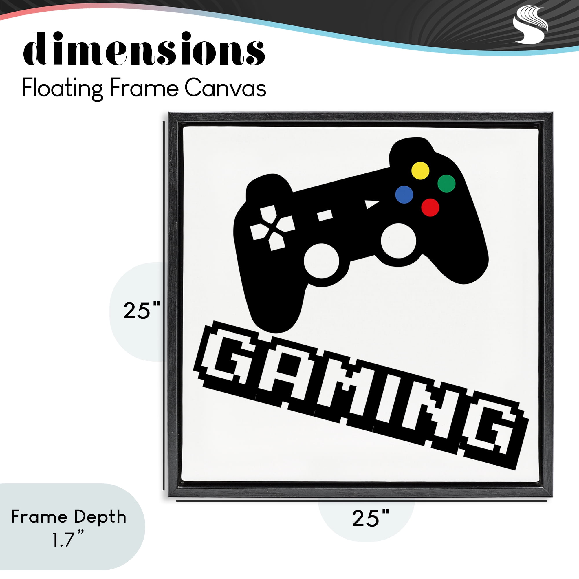 Stupell Industries Playful Pixel Gaming Black Framed Floater Canvas Wall Art, design by Marcus Prime