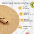 thumbnail image 2 of Xmushyra Round Placemats Set of 6, 15 Inch Braided Woven Table Mats, Washable Heat Resistant Non-Slip Place Mats, Beige, 2 of 7