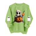 thumbnail image 4 of Edvintorg Crewneck Sweatshirts Women Long Sleeve Sweat Shirts Halloween Printed Pullover Sweatshirt Fall Winter Clothes for Women S-2XL Green, 4 of 5