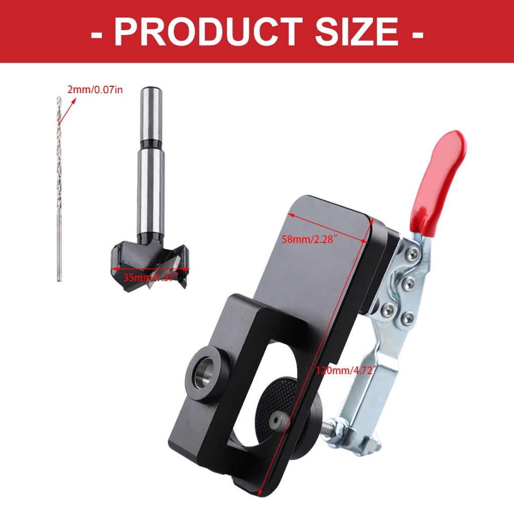 35mm Hole Opener Template Metal Concealed Hinge Jig For Cabinet Door Installation Woodworking Tool Easy to Use