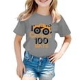 thumbnail image 2 of ZHOGXU Kids Teens Girls T Shirts Short Sleeve Crew Neck Back To School Graphic Print Loose Fit Comfortable Top Tees For Casual Daily Wear,Grey,10-11 Years, 2 of 4