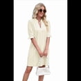 thumbnail image 2 of Vestido Recto Informal con Cuello en V Color Albaricoque L, 2 of 10
