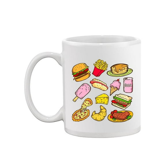 Junk Food Doodles Mug Unisex's -Image by Shutterstock