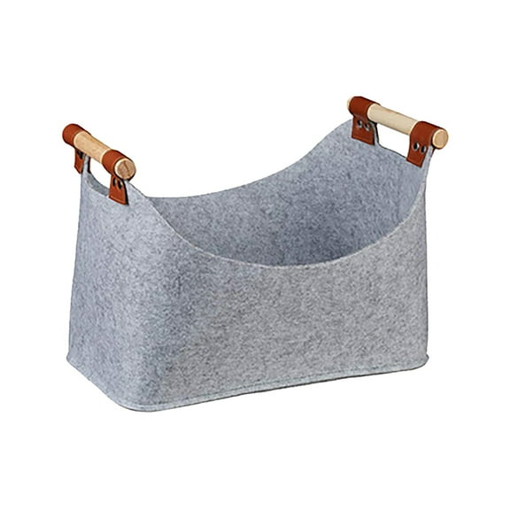 MOPOOR Firewood Bag Extra Thick | Firewood Basket Foldable with Reinforced Wooden Handles | Storage Basket for Wood Newspaper Or Firewood Including Work Gloves