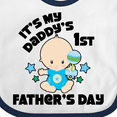 thumbnail image 4 of Inktastic Its My Daddys 1st Fathers Day with Baby and Stars Boys or Girls Baby Bib, 4 of 4