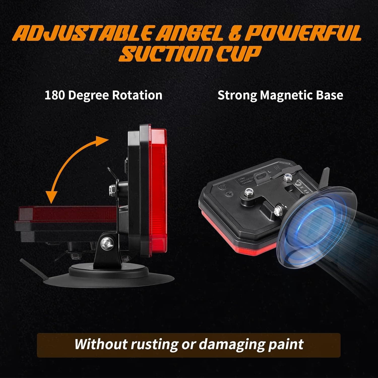 Wireless Trailer Lights Magnetic - Dual Function Magnetic Tow Light with Strobe Lights Reverse Light 2-IN-1 Towing Lights Kit for Trucks, Boat, RV, Vehicle, Caravan