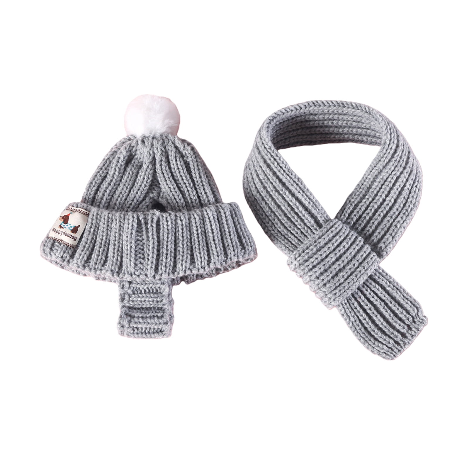 Dog Winter Hat Scarf Set Knitted Pet Hat New Year Winter Warm Cap Dogs Costumes Accessories Neck Ear Warmer for Dog Cats