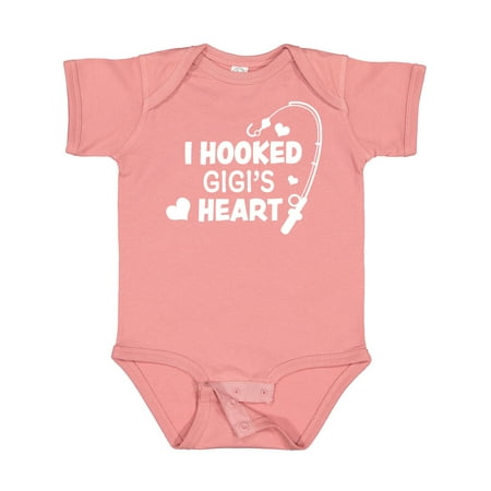 

Inktastic I Hooked Gigi s Heart with Fishing Rod Gift Baby Boy or Baby Girl Bodysuit