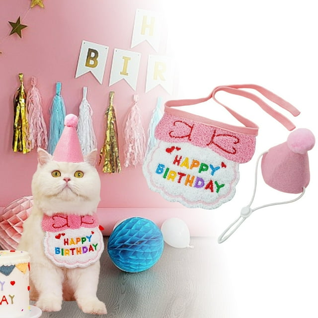 Pet Collars Birthday Party Hat Bib Scarf For Cats And Dogs TPR Polyester Accessories