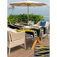 thumbnail image 5 of Outdoor Tablecloths with Umbrella Hole & Zipper, Yellow Black Stripes Rectangle Tablecloth 60x120 Inch, Modern Grey Ombre Abstract Striped Waterproof Table Cloth, Patio/Pool/Picnic Table Covers, 5 of 8