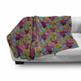 thumbnail image 3 of Colorful Soft Flannel Fleece Throw Blanket, Checkered Patterned Big Spots in Different Vibrant Colors on a Dark Background, Cozy Plush for Indoor and Outdoor Use, 50" x 60", Multicolor, by Ambesonne, 3 of 6