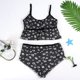 thumbnail image 4 of Gibobby Pijamas para mujer Sexy sin mangas Tops conjunto corto Lencería ropa de casa conjunto de cómodo pijama conjunto ropa de dormir amor impreso conjunto(Negro,CH), 4 of 5