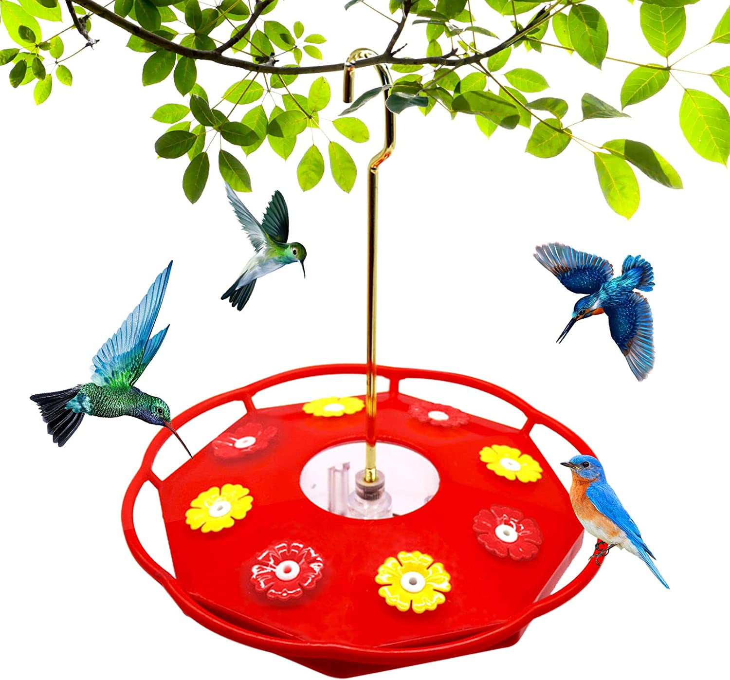 LONGRV Hummingbird Feeders for Outdoors Hanging, Saucer Hummingbird