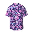 thumbnail image 6 of Daiia Skull Rainbow Mushroom Men's Linen Shirts Short Sleeve Casual Shirts Button Down Shirt for Men Beach Summer Wedding Shirt-3X-Large, 6 of 6
