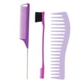 thumbnail image 1 of Juego de peine para peinar, juego de peine con cepillo de color para tinte para el cabello, juego de peine de dientes anchos diseñado para profesionales, 1 of 8